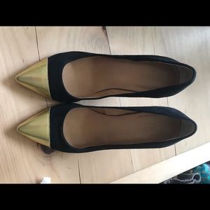 J.Crew Factory heels with gold tip. Size 9.5.